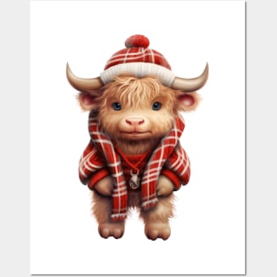 Christmas Baby Highland Cow #6 Posters and Art